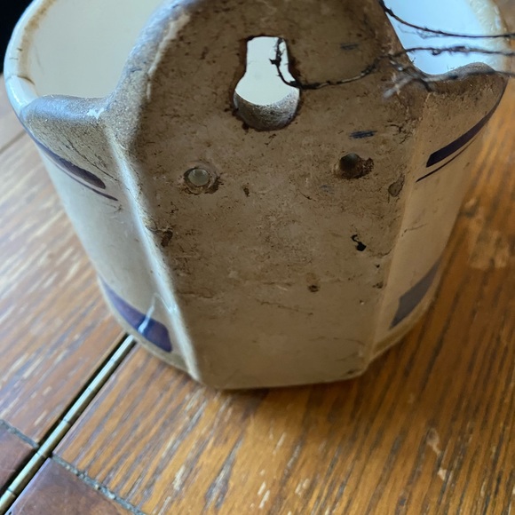 Early 1900s cobalt Blue German Salt Cellar with wooden lid - Picture 7 of 10